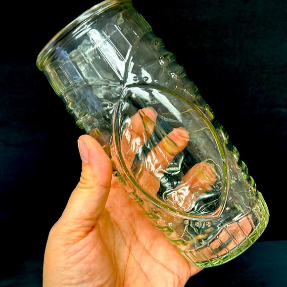 Vintage set of 3 20 oz LIBBEY clear Tiki large tumblers - Picture 5 of 6